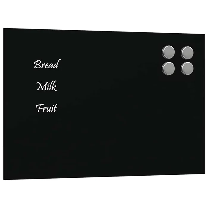 vidaXL Pizarra magnética de vidrio templado negro 30×20 cm