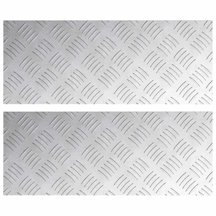 vidaXL Placas en Cuadrícula 2 pcs Plateado 50 x 20 cm Aluminio