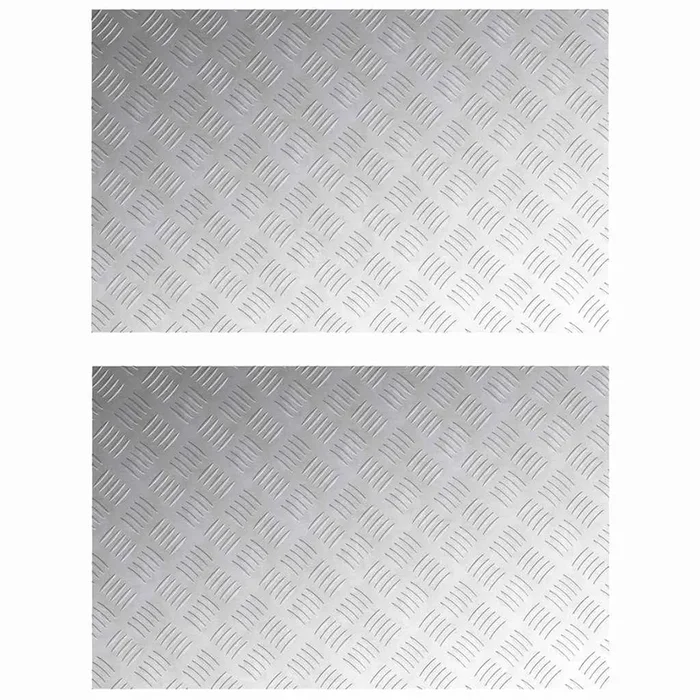 vidaXL Placas en Cuadrícula 2 pcs Plateado 80 x 50 cm Aluminio