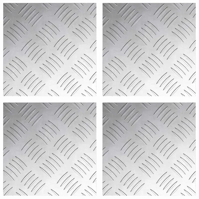 vidaXL Placas en Cuadrícula 4 pcs Plateado 20 x 20 cm Aluminio