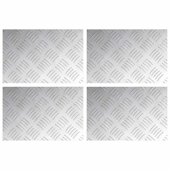 vidaXL Placas en Cuadrícula 4 pcs Plateado 30 x 20 cm Aluminio