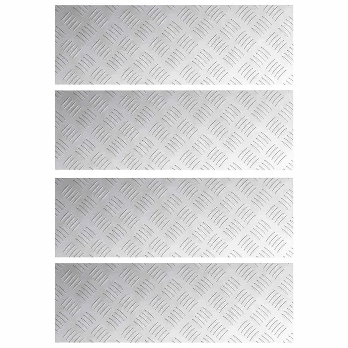 vidaXL Placas en Cuadrícula 4 pcs Plateado 60 x 20 cm Aluminio