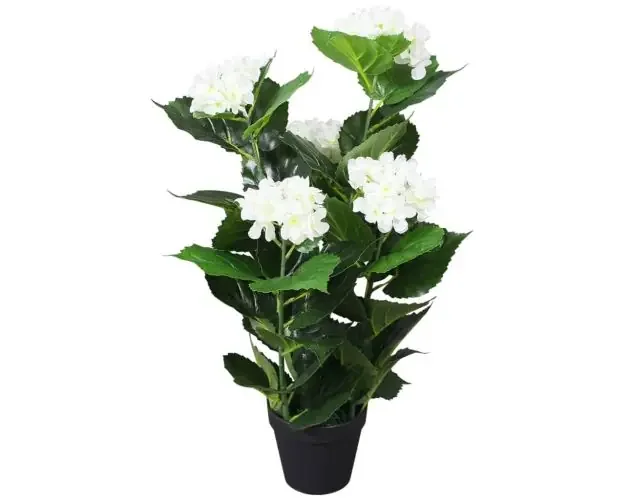 vidaXL planta artificial hortensia con macetero 60 cm blanca | Brico Depôt Originale