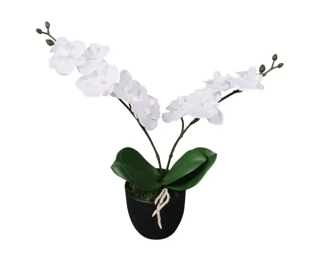 vidaXL planta artificial orquídea con macetero 30 cm blanca | Brico Depôt Offerta Lampo