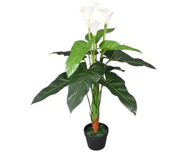 vidaXL planta cala lilly artificial con macetero 85 cm blanca | Brico Depôt Miglior Prezzo
