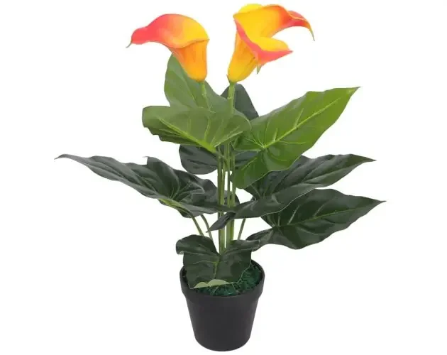 vidaXL planta cala lilly artificial con macetero roja y amarilla 45 cm | Brico Depôt Offerta Speciale