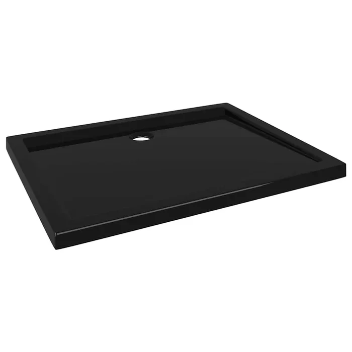 vidaXL Plato de ducha rectangular negro ABS 80×100 cm
