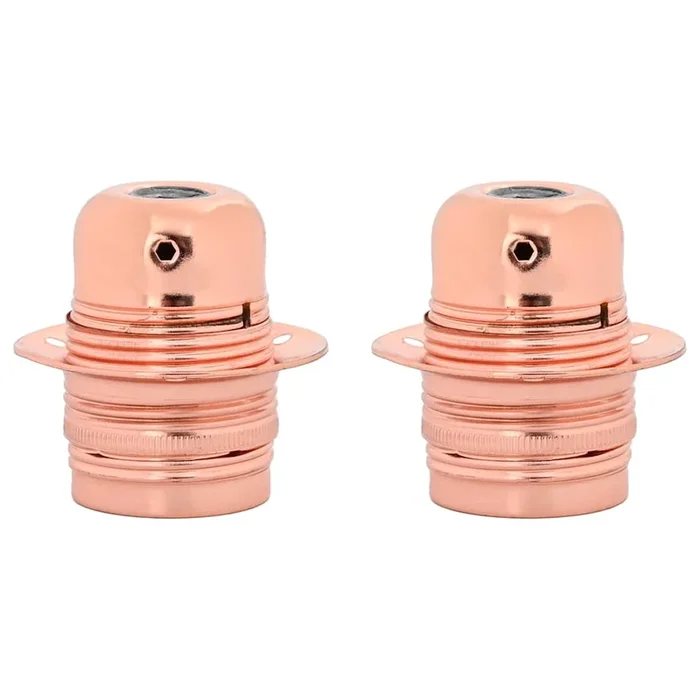 vidaXL Portalámparas 2 uds bronce oro rosa E27 (5)