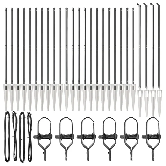 vidaXL Poste de cerca 26 pcs Plateado 3.2 x 3.2 x 160 cm Acero