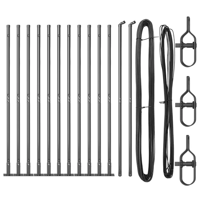 vidaXL Postes de cerca 13 pcs Gris Ø32mm 130 cm Acero galvanizado