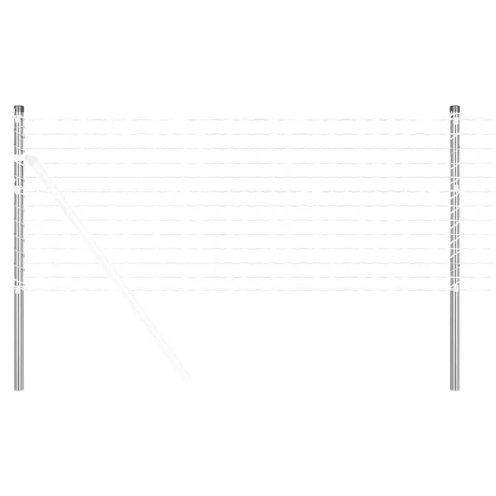 vidaXL Postes de cerca 2 pcs Plateado 70 cm