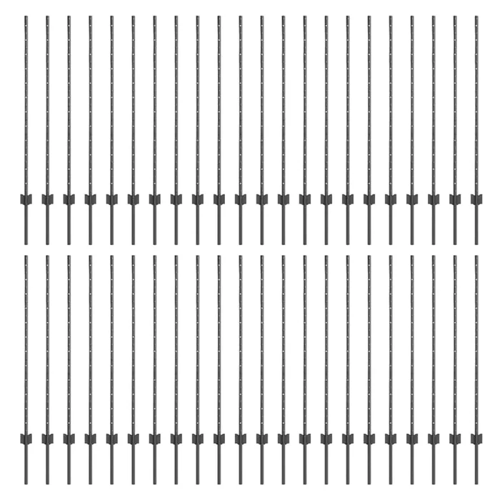 vidaXL Postes de cerca Manual 88 pcs Gris 160 cm Acero