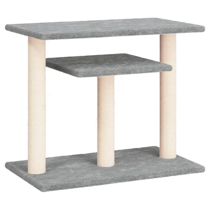 vidaXL Postes rascadores para gatos con plataformas gris claro 62,5 cm