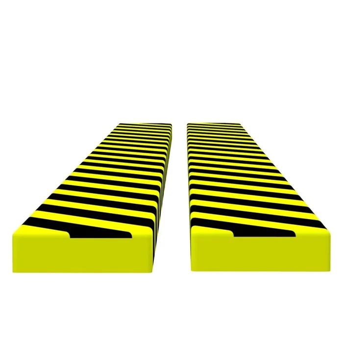 vidaXL Protectores de esquina 2 uds PU amarillo y negro 6x2x101,5 cm