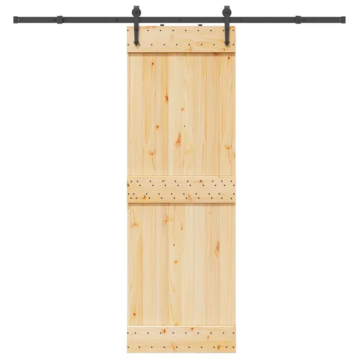 vidaXL Puerta corredera con herrajes madera maciza de pino 70×210 cm (13)