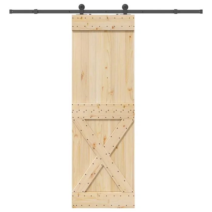 vidaXL Puerta corredera con herrajes madera maciza de pino 70×210 cm (17)