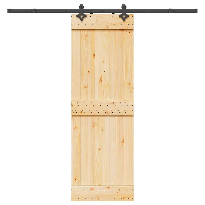 vidaXL Puerta corredera con herrajes madera maciza de pino 70×210 cm (19)
