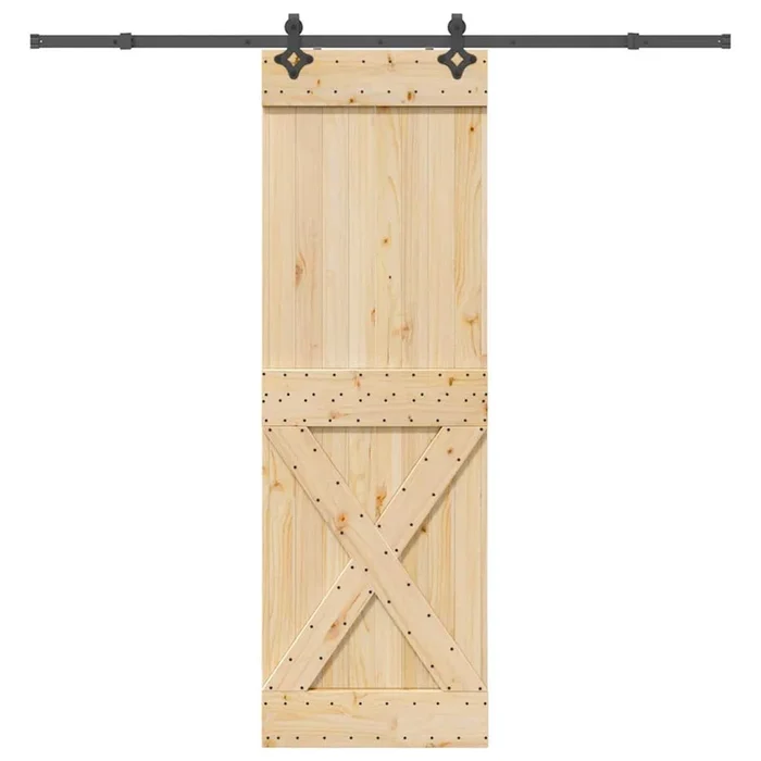 vidaXL Puerta corredera con herrajes madera maciza de pino 70×210 cm (21)