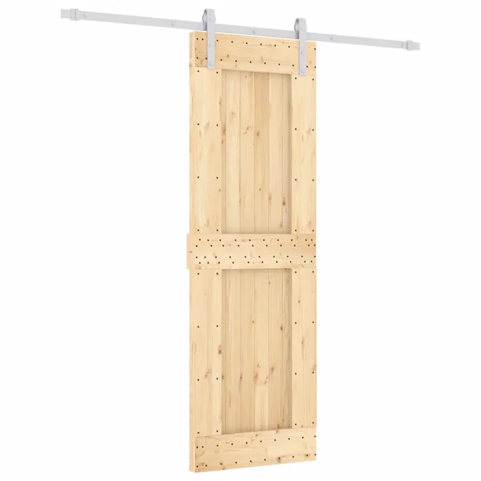 vidaXL Puerta corredera con herrajes madera maciza de pino 70×210 cm (70)