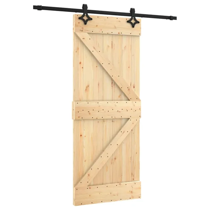 vidaXL Puerta corredera con herrajes madera maciza de pino 85×210 cm (70)