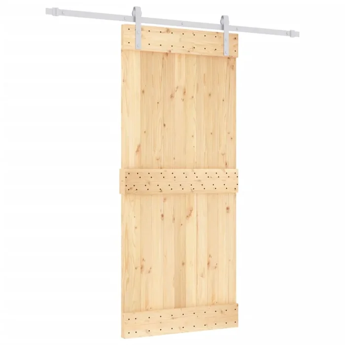 vidaXL Puerta corredera con herrajes madera maciza de pino 90×210 cm (37)