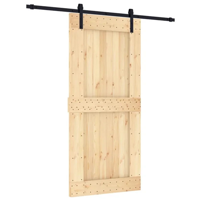 vidaXL Puerta corredera con herrajes madera maciza de pino 95×210 cm (21)