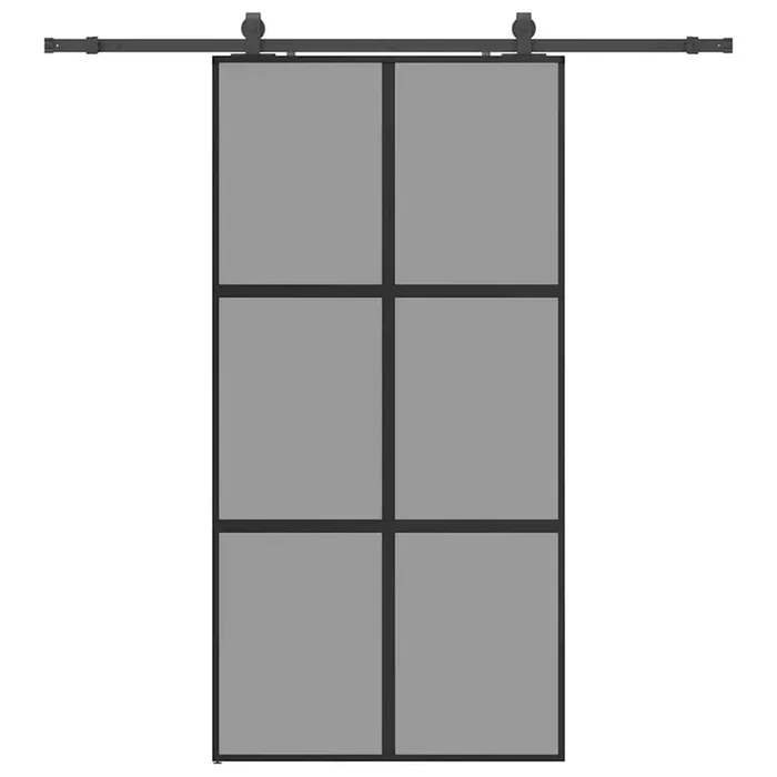 vidaXL Puerta corredera herrajes negro 102,5×205 cm vidrio templado