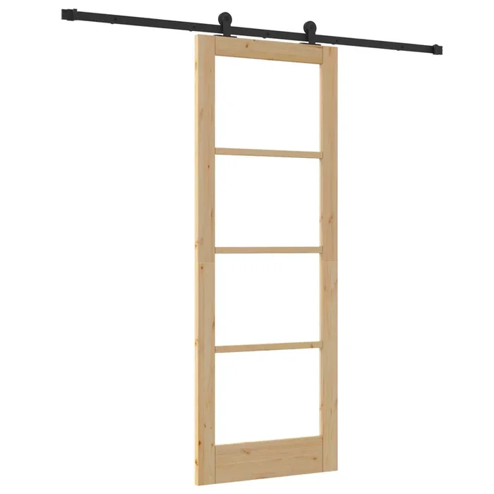 vidaXL Puerta Corredera ORKDAL Marrón 78 x 211 cm Madera y metal