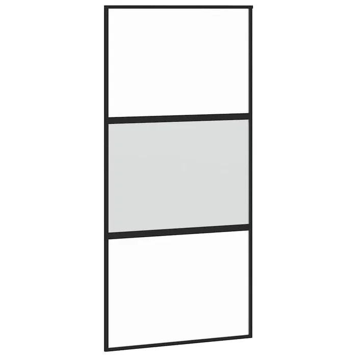 vidaXL Puerta corredera vidrio templado y aluminio negra 102,5×205 cm (6)