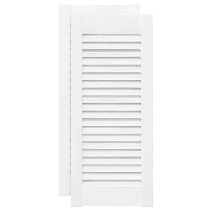 vidaXL Puerta de armario de lamas 2 uds blanco 61,5×29,5 cm