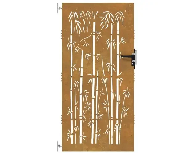 vidaXL puerta de jardín acero corten diseño bambú 85×200 cm | Brico Depôt Reso Gratuito