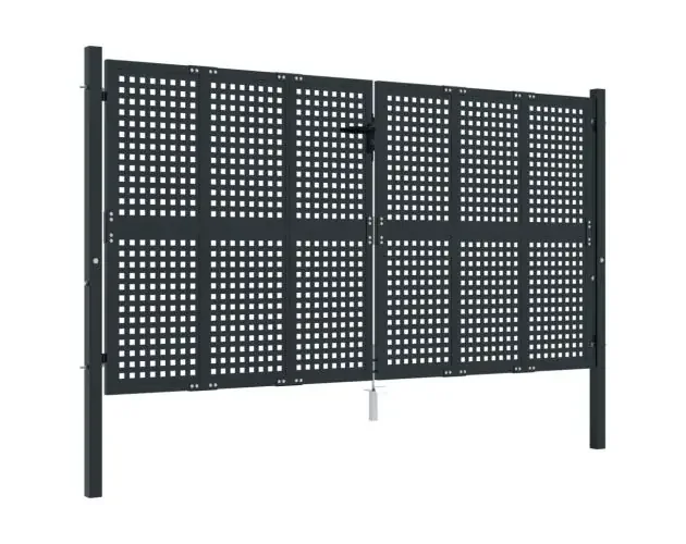 vidaXL puerta de jardín acero gris antracita 300×150 cm | Brico Depôt Pagamento Sicuro