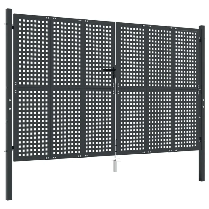 vidaXL Puerta de jardín acero gris antracita 300×200 cm