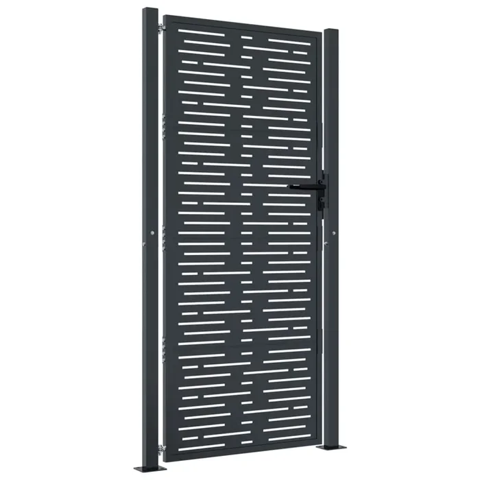 vidaXL Puerta de jardín antracita 105×205 cm acero diseño cuadrado