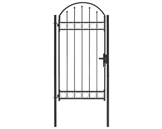 vidaXL puerta de jardín con arco superior 100×250 cm acero negro | Brico Depôt Spedizione Espresso