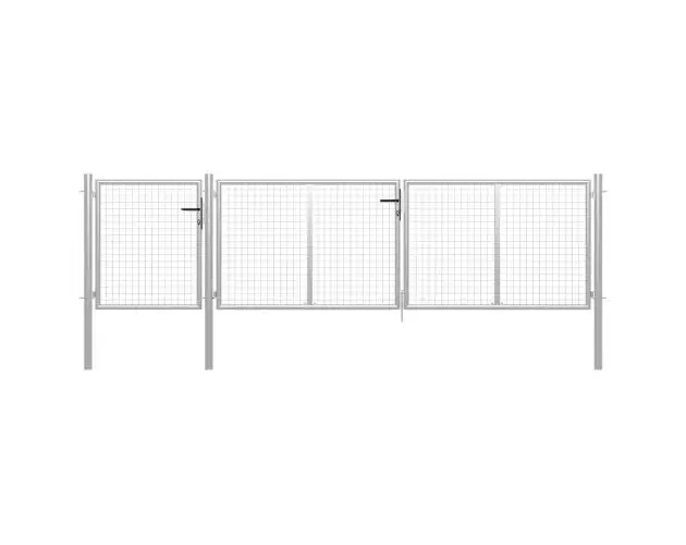 vidaXL puerta de jardín de acero plateado 400×100 cm | Brico Depôt Esclusivo