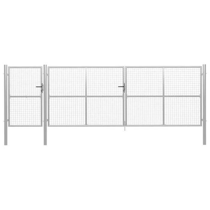 vidaXL Puerta de jardín de acero plateado 500×150 cm