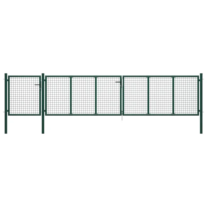 vidaXL Puerta de jardín de acero verde 500×75 cm