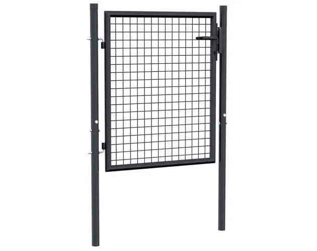 vidaXL puerta de jardín de malla de acero galvanizado, 100 x 75 cm, gris | Brico Depôt All’Ingrosso