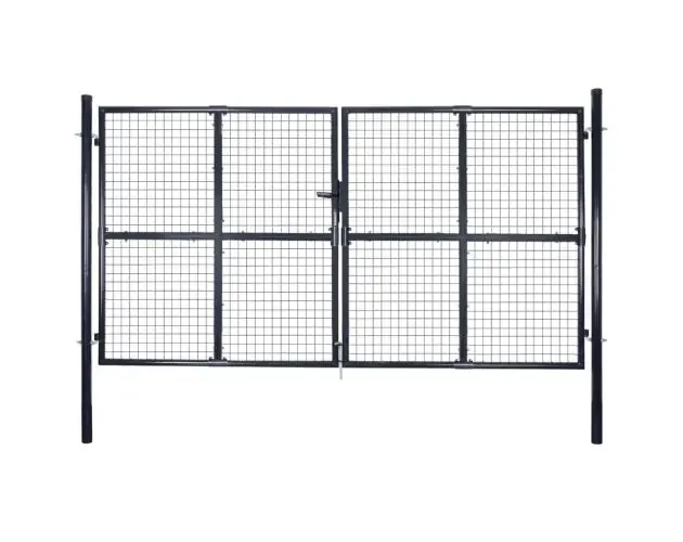 vidaXL puerta de malla de jardín acero galvanizado gris 289×200 cm | Brico Depôt In Voga