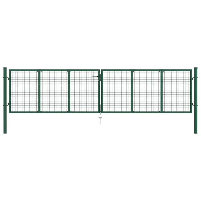 vidaXL Puerta de malla de jardín acero verde 390×100 cm