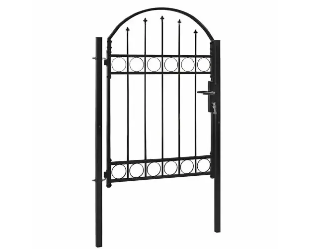 vidaXL puerta de valla con arco superior de acero 104×125 cm negra | Brico Depôt Prezzo Ridotto