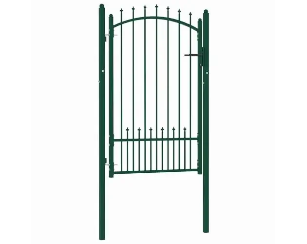 vidaXL puerta de valla con picos acero verde 100×150 cm | Brico Depôt A Buon Prezzo