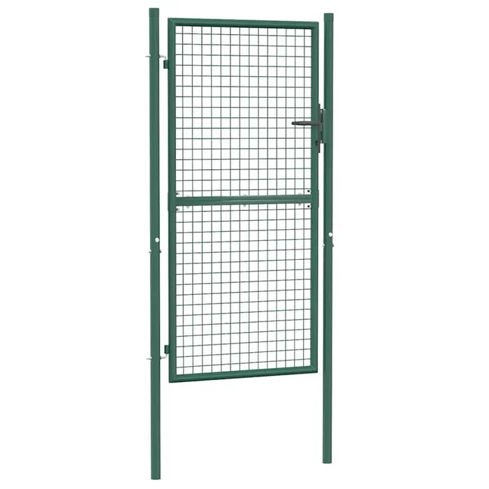 vidaXL Puerta de valla de acero verde 100×175 cm