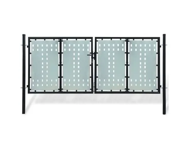 vidaXL puerta de valla de jardín negra 300×175 cm | Brico Depôt Affare