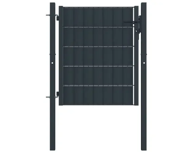 vidaXL puerta de valla de PVC y acero gris antracita 100×81 cm | Brico Depôt Direttamente Dal Produttore