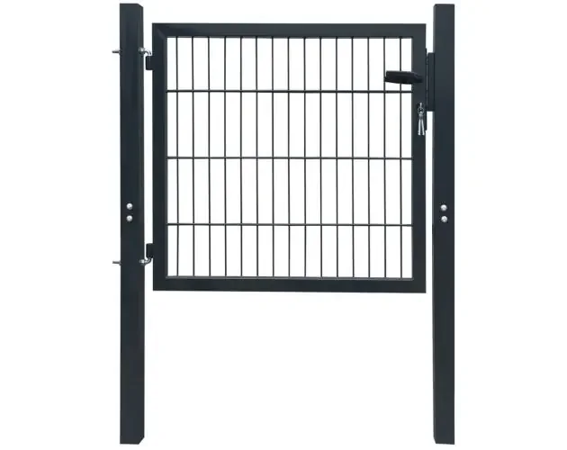 vidaXL puerta de valla metálica acero gris antracita 105×150 cm | Brico Depôt Prezzo Di Fabbrica