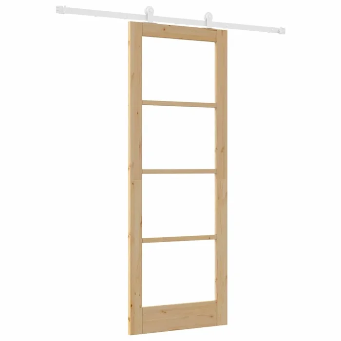 vidaXL Puerta Deslizante ORKDAL Marrón 78 x 211 cm Madera y metal