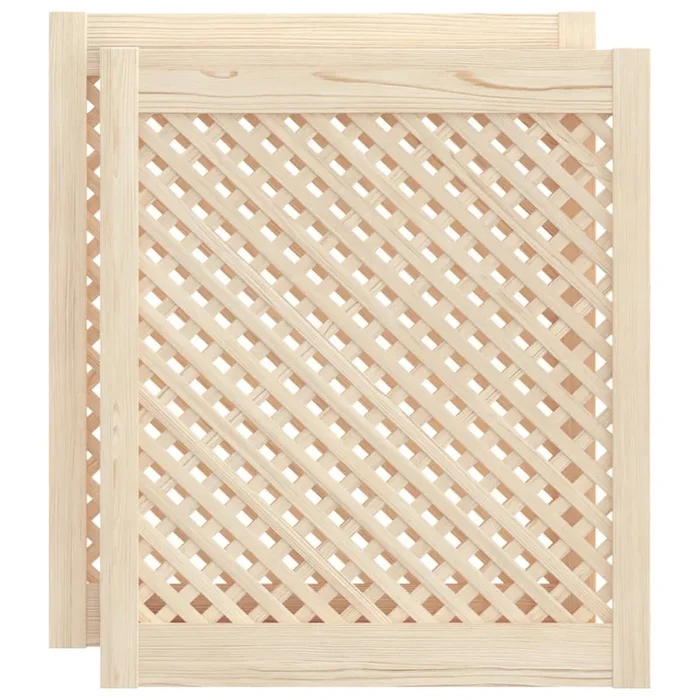 vidaXL Puertas de armario entramado 2 uds madera pino 59,5×69 cm