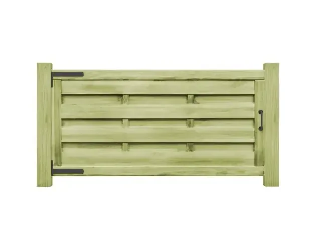 vidaXL puertas valla 2 uds madera pino impregnada 150×75 cm verde | Brico Depôt In Voga